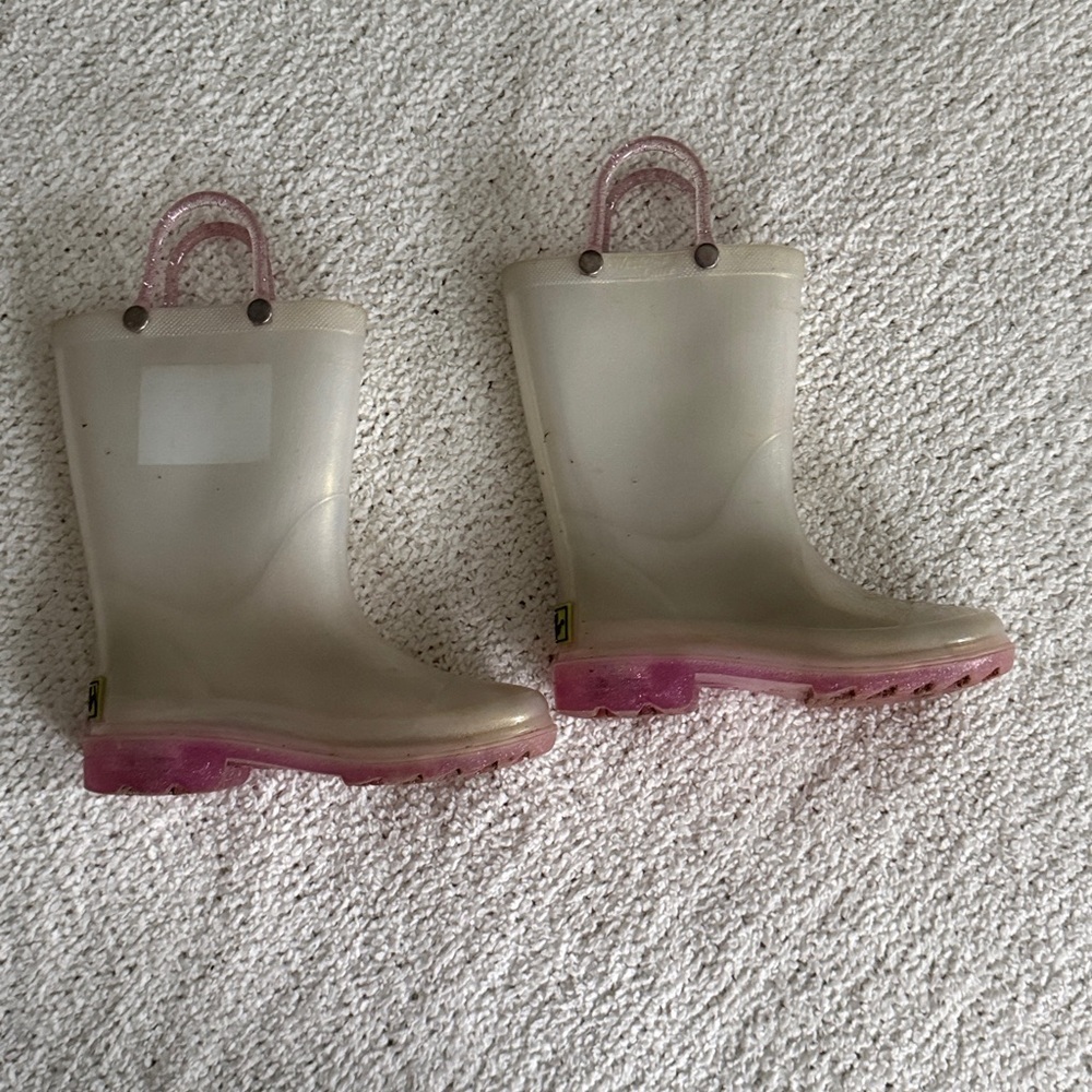 Western Chief Toddler Girls' Abby Glitter Rain Boots With Lights 9T Waterproof - Picture 3 of 10